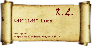Kálló Luca névjegykártya